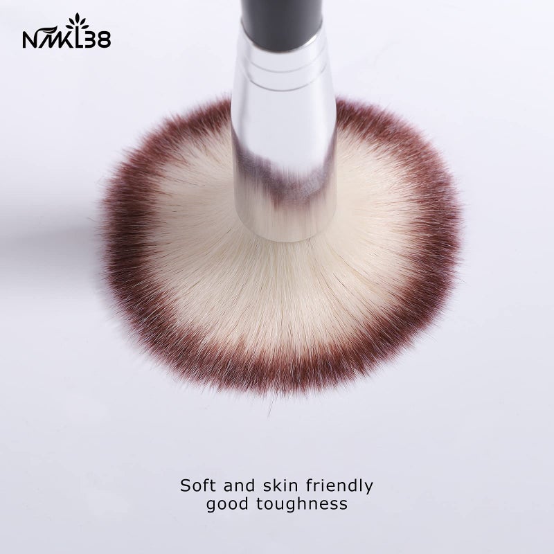 NMKL38 Double Ended Complexion Brush Face Concealer Powder Makeup Brush, Blending Liquid Foundation, Cream Cosmetics - Black Handle, Vegan Brush, Cruelty Free - Image 5